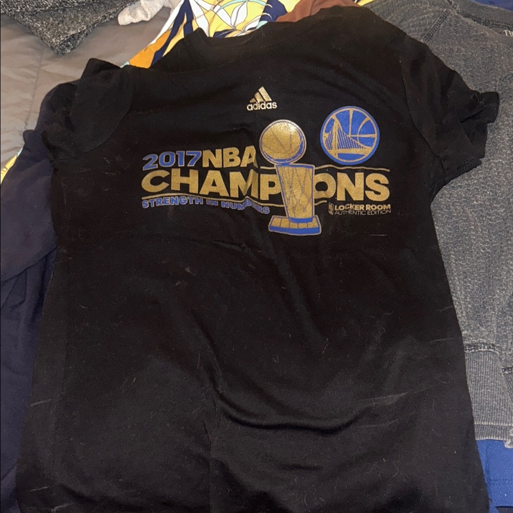 adidas Black 2017 NBA Champions Golden State T-Shirt